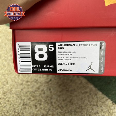 Jordan 4 Retro Levi's Black Men's
