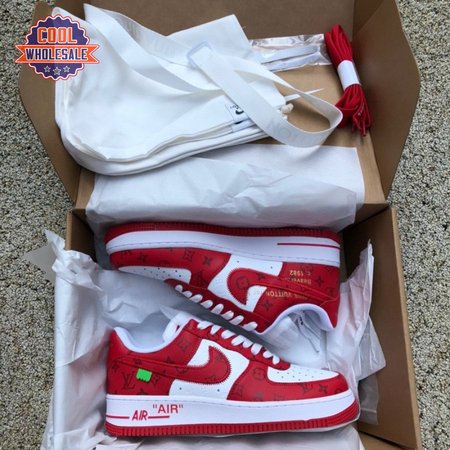 Nike Air Force 1 Low By Virgil Abloh White Red Men's