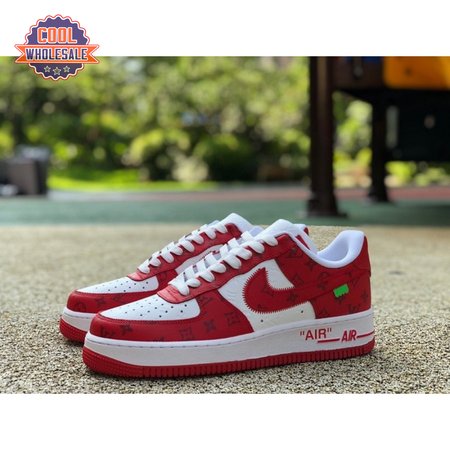 Nike Air Force 1 Low By Virgil Abloh White Red Men's