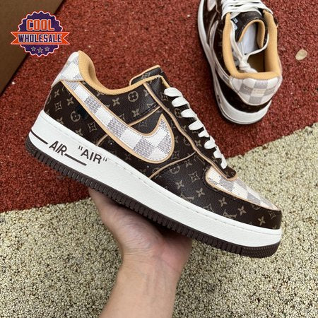 Nike Air Force 1 Low Monogram Brown Damier Azur Unisex