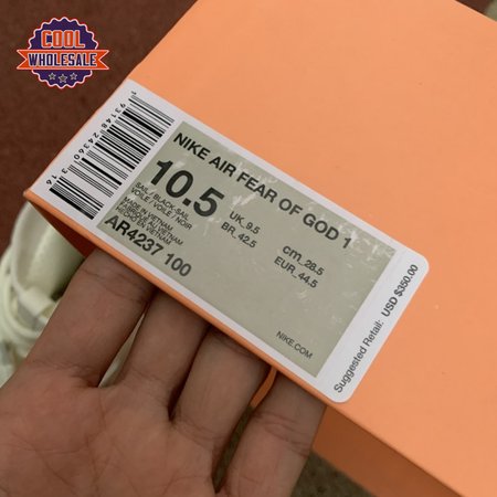 Nike Air Fear Of God 1 Sail Black Men's