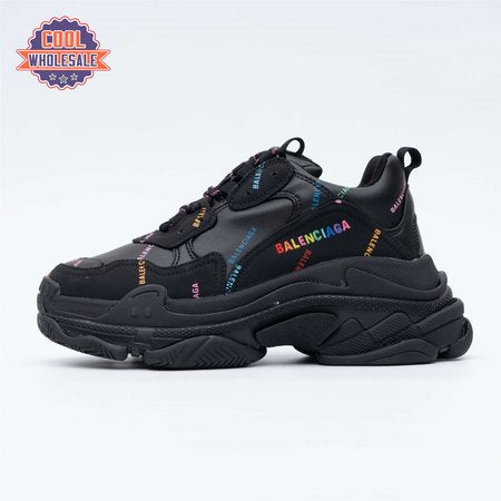 Balenciaga Triple S Allover Logo Black Rainbow (W) SIZE: 35-45