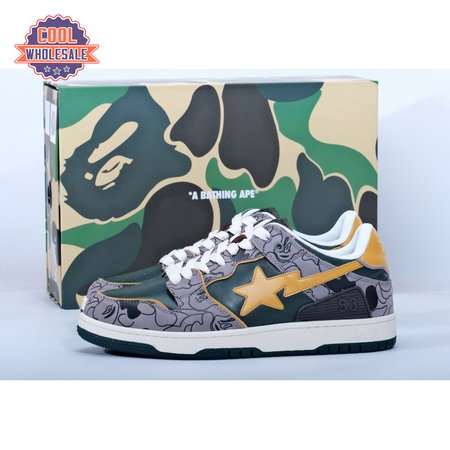 Bape Sk8 Sta Grey Mustard Yellow 4-45