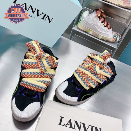 Lanvin Leather Curb Black Purple DRA1-P21B145 35-45