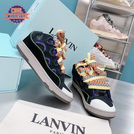 Lanvin Leather Curb Black Purple DRA1-P21B145 35-45