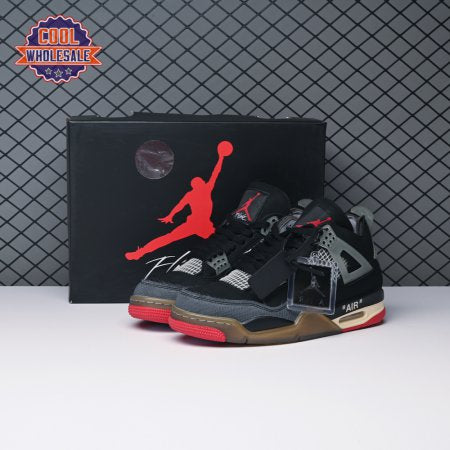 Off-White X Air Jordan 4 Bred CV9388-1 Men's