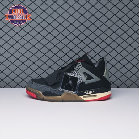 Off-White X Air Jordan 4 Bred CV9388-1 Men's
