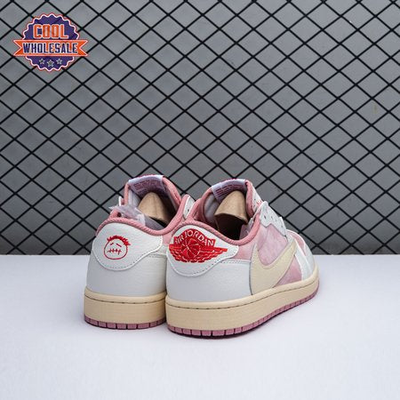 Travis Scott x Air Jordan 1 Low OG Pink Beige Red DM7866-6 Unisex
